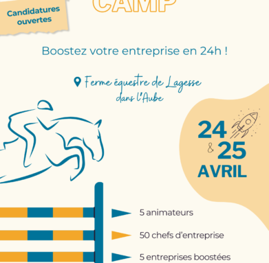 Affiche appel à candidatures booster Camp Réseau Entreprendre Champagne-Ardenne 2025